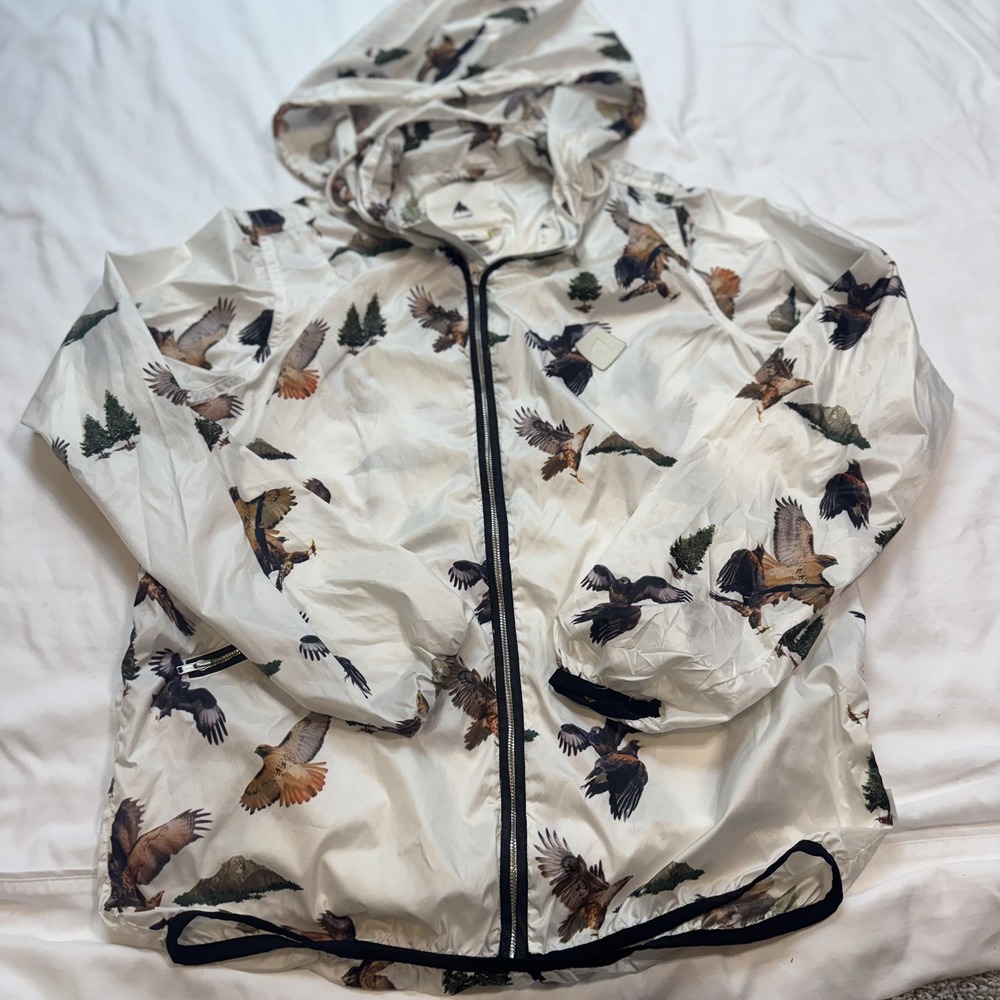 Vintage HTF Burton Womens Birdie Windbreaker Zip Jacket Medium Coat Packable